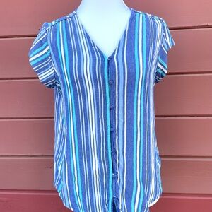 Liz Claiborne Multicolor‎ Striped Button-Down Shirt